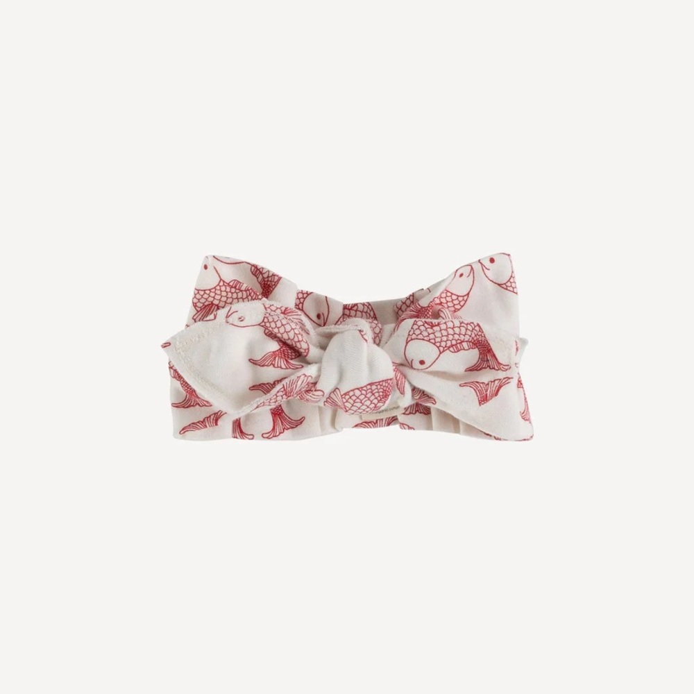 Set: classic skinny legging & knot top | red koi | organic cotton interlock
3-6m